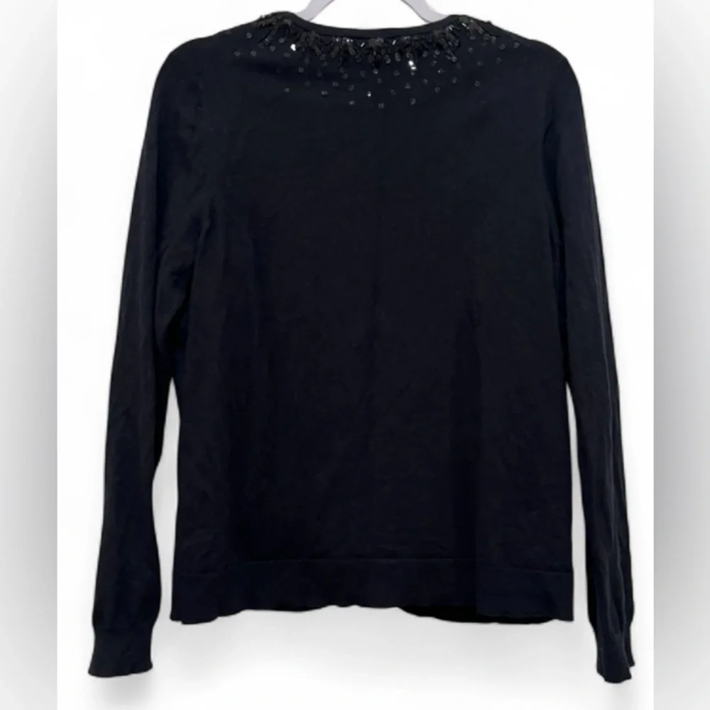 Vintage Pendleton women’s Medium long sleeve button up lined black silk cardigan